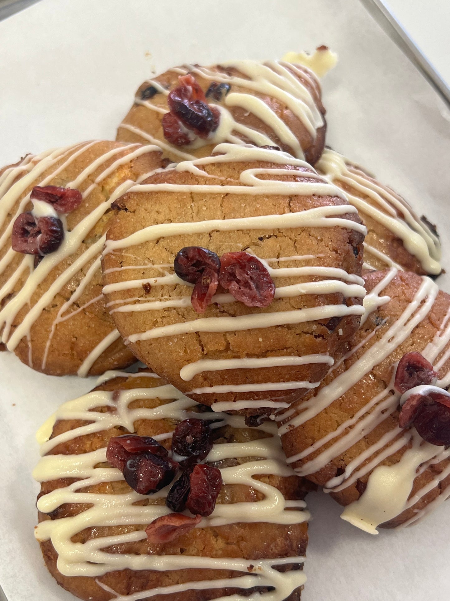 Witte chocolade cranberry cookies