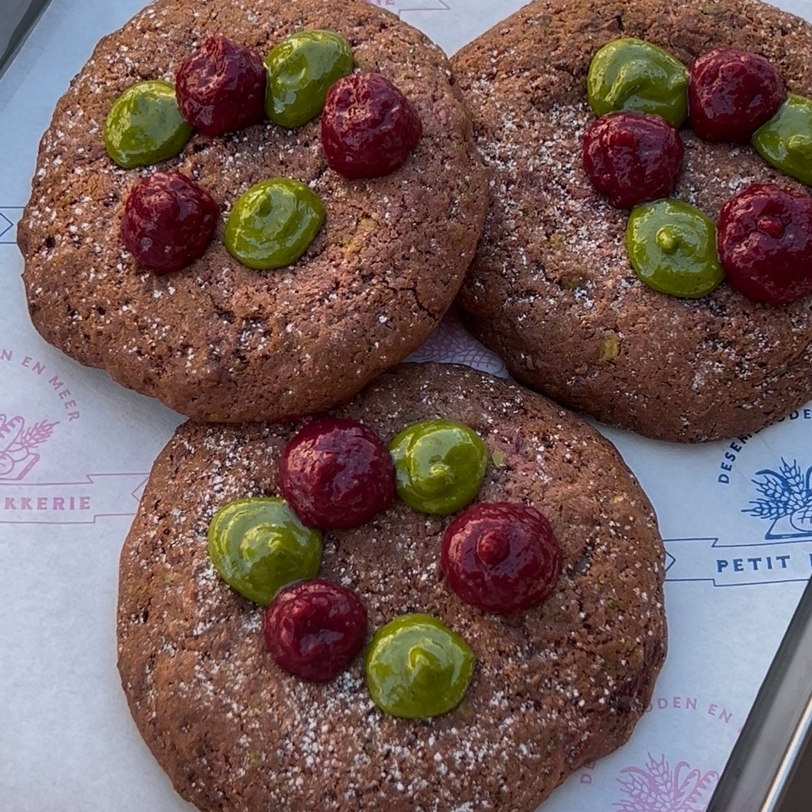 Pistache Framboos koek